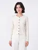 Cardigã de tricô com gola redonda, 2 fios finos de lã Yangzi, 60 unidades, para mulheres, jaqueta slim fit, malha de outono, top confortável e respirável