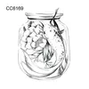 Pegatinas de Tatuaje Minimalistas Personalizadas en Blanco y Negro, Pegatinas de Tatuaje Temporales, Pegatinas de Tatuaje Impermeables de Estilo Fresco en Stock para Halloween