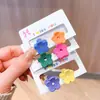 Nuevo juego de pinzas de pelo de macarrón de colores estilo coreano ins, pinzas de pelo pequeñas con forma de flor, accesorios para el cabello para mujer