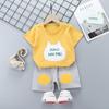 Processamento personalizado verão novo terno de manga curta infantil algodão versão coreana de meninos e meninas camiseta shorts odm roupas infantis