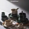 Juego de Cuencos Vajilla para Una Persona Cuenco de Cerámica Taza Plato Cuchara Vajilla de Cerámica de Hotel de Gama Alta Cuenco de Arroz ins Creativo