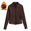 Chaqueta Deportiva Cálida para Yoga para Mujer 2026 Primavera Nuevo Estilo Forrada de Polar con Cremallera Ropa de Yoga Running Ciclismo Fitness Top