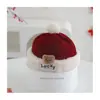 Série Vermelha ~ Festival da Primavera Ano Novo Festivo Inverno Super Fofo Chapéu Pele de Melão para Meninos e Meninas Chapéu de Natal de Bebê Chapéu Quente de Proprietário