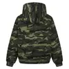 Sudadera con capucha de punto gofre camuflada para hombre, estilo vintage, corte holgado, con cremallera, casual, para exteriores, estilo urbano, unisex