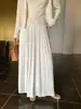 Xiu Xi Xi 2026 Outono Novo Estilo Elegante Cintura Alta Saia de Chiffon Emagrecedora Longa 85488