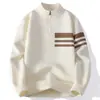 Envío transfronterizo disponible. Promoción Principal de Jerséis de Otoño e Invierno con Media Cremallera para Hombre, Prendas de Punto Casuales, Modernas y Versátiles para Hombre