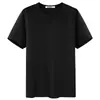 Camiseta Casual de Verão com Manga Curta, Estilo Tendência Ins, Importação para Homens, Corte Slim, Gola Redonda Simples, Cor Sólida, Camada Base