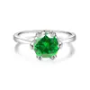 Anillo de Plata de Ley 925 con Moissanita para Mujer, Mismo Estilo de Tiktok, Corona Clásica de Seis Garras de la Familia Zhou, Regalo de Propuesta, Suministro Directo del Fabricante