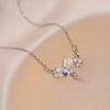 Collar para Mujer, Flor de Circonita de Moda Estilo Ins Piedra Aurora Nicho, Accesorio de Cadena para Clavícula de Moda Estilo Coreano y Japonés