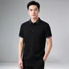 Camisa Polo de Verano de Algodón Merceizado para Hombre, Transpirable, Manga Corta, Casual, Elástica, Delgada, Cuello Camisero Plegable, Top Camiseta para Hombre M2218
