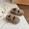 Zapatos peludos para niños, otoño/invierno 2026, zapatos de felpa estilo coreano para niños, zapatos peludos con forro de polar para niñas, zapatos de algodón para bebés niñas