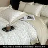 Juego de cuatro piezas de sábanas de seda y funda nórdica de Tencel Lyocell Clase A 100s, ropa de cama de seda helada de verano, suave como la seda para dormir desnudo