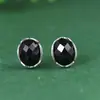 Pendientes Ovalados de Ágata Negra en Plata S925 Rey Ciervo Dorado, Pendientes Personalizados Retro de Nicho para Mujer, Pendientes Simples y Versátiles