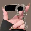 Pasador de Pelo con Borla de Campana de Diamante Azul para Mujer, Accesorio de Pelo Exquisito de Gama Alta, Pinza Lateral, Pasador de Pelo, Pinza BB Lateral de Estilo Antiguo