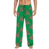 Pantalones de pijama de algodón imitación con estampado 3D, europeos y americanos, transfronterizos, casuales para el hogar, para hombre y mujer, con cordón, bolsillo lateral con solapa, pantalones para el hogar, pantalones