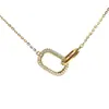 Anillo de plata de ley 925 nuevo original de diseñador collar entrelazado cadena para clavícula de lujo ligero de alta calidad para mujer incrustado con circonita al por mayor