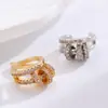Aretes de Clip Flexibles Multicírculo de Circonita Micro Pavimentados Sin Perforación Joyería de Aretes de Clip de Moda Pendientes Transfronterizos Simples Europeos y Americanos Joyería