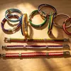 Pulseira de Couro com Cores da Bandeira Nacional Tecidas Pulseira de Couro Imitação PU Pulseira de País da Copa do Mundo