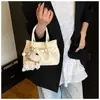Bolsa de mão de verão estilo coreano para mulheres, novo modelo 2026, bolsa cesta simples, bolsa transversal de grande capacidade