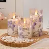 Controle Remoto LED Vela Digital Luz de Vela Acrílica Sem Fumaça Vela Engajamento Dia dos Namorados Luz Decorativa Flor Luz de Atmosfera