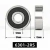 Rodamientos de Bolas de Ranura Profunda Serie 63, Acero para Rodamientos, Estándar Nacional 6301-2RS, Rodamientos para Motores de Alta Velocidad 6300ZZ