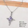 Collar Sexy de Corazón y Estrella Dulce y Fresco Diseño de Nicho Femenino Cadena para Clavícula de Acero Inoxidable con Mariposa, Luna y Diamante