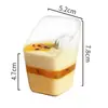 Postre de gelatina mousse en vaso Vaso de plástico transparente desechable Cuadrado redondo mini creativo vaso para pudín con tapa
