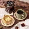 Conjunto de pires para xícara de café transfronteiriço Cerâmica nórdica retrô Xícara de chá com leite Cerâmica japonesa Xícara de café comercial Atacado
