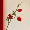 Arreglo Artificial de Flor de Granada y Caqui de 3 Cabezas para Decoración de Nochevieja en la Sala de Estar, Espuma Floral Fruta al por Mayor en Stock