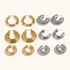 Joyería de Acero Inoxidable, Nuevo Estilo Popular en Europa y América, Diseño Exagerado Hueco, Pendientes de Alta Gama, Chapados en Oro de 18K, Pendientes de Moda con Diamantes