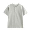 Camiseta Henry de Cuello Cruzado 220g Algodón Peinado Pesado Manga Corta Camiseta Henry para Hombre Cuello Redondo Camiseta para Pareja Femenina
