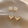 Nuevos pendientes franceses de perlas cuadradas y bonitas, estilo coreano, elegantes y sencillos, de plata S925, pendientes modernos.