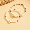 Temu Mais Vendido Estilo Praia Retrô Cor Contrastante Pulseira de Contas Retrô Personalizada Turquesa Estrela do Mar Tartaruga Pulseira de Miçangas de Arroz
