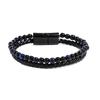 Pulsera de cuero de aleación para hombre de Yunjin, nueva pulsera de piedra natural con cuentas de ojo de tigre y piedra volcánica, fabricantes de pulseras