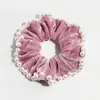 Cuerda para el pelo estilo Chanel de terciopelo de alta calidad para invierno, elegante anillo para el pelo con imitación de perla, cuerda para el pelo elegante, accesorios para el pelo para mujer