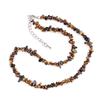 Collar de grava irregular de ágata y amatista natural 2076, cadena de clavícula de 40 cm y 5 cm con borde cruzado.