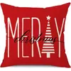 Juego de Fundas de Almohada Transfronterizas para Navidad Europea y Americana, Funda para Cojín de Sofá de Sala de Estar, Funda para Almohada de Cintura con Reno Papá Noel Árbol, Suministro de Fábrica