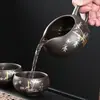 Taza de Ceremonia de Arcilla Púrpura con Asa, Juego de Té Kung Fu de Loto Cerámico para el Hogar con Taza de Ceremonia y Mar de Té