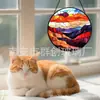 Pingente colorido de vidro em camadas de montanha transfronteiriço, decoração de vidro para casa, decoração de janela, apanhador de sol para jardim