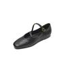 Zapatos de Mujer de Piel de Oveja para Mujer Zapatos Mary Jane de Un Botón Simple Talla Grande Primavera y Otoño Zapatos de Mujer de Boca Baja