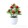 Flor Artificial de Fruta de Granada Roja Fugui Decoración de Sala de Estar Flor Falsa Floral Decoración de Flores Falsas Fruta Seca de Granada Ramas de Fruta