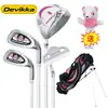 Golf Niños Principiantes Práctica Palo Madera 7 Hierro Putter Herramientas de Bola para Niños Club de Competición Bolsa para Pelotas