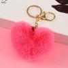 Moda Amor Coração Forma 8 cm Chaveiro de Pelúcia Pêssego Coração Pingente de Carro Casal Criativo Chave Acessórios de Vestuário