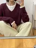 Estilo Sencillo y Perezoso, Suéter de Lana Sin Costuras Suelto y Suave, Top de Manga Larga Cepillado de Corte Tridimensional 02185