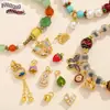 Colgante antiguo de oro estilo chino con cuenta de gota de aceite tridimensional, colgante con material para pulsera de cuentas DIY, collar, joyería