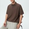 WOOG2005 playera polo de manga corta lisa para hombre, fresca, nueva de verano 2025, micro holgada de media manga