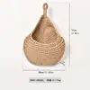 Cesta de Frutas para Almacenamiento de Verduras Montada en Pared Transfronteriza Red de Bolsa de Red Forma de Gota de Agua Colgante de Pared Tejida con Cuerda de Algodón Hecha a Mano Colgante de Pared