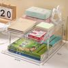 Organizador de Arquivos de Mesa A4 Papel Escritório Multicamadas Caixa de Armazenamento Acrílico Estante Prateleira de Armazenamento Coluna de Informações Empilhável Transparente