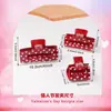 Acessórios da Moda Atacado: Presilhas de Cabelo Atmosféricas de Bolinhas em Formato de Coração, Grampos de Cabelo Estampados em Formato de Coração, Presilhas de Tubarão, Acessórios de Cabelo Vermelhos e Pretos