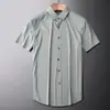 LiquidaciónCamisa Polo de Manga Corta de Seda de Hielo para Hombre, Nuevo Estilo de Verano, Camiseta Transpirable Sin Costuras al Tacto Frío, Top de Cuello Campana Casual de Negocios